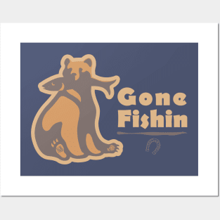 Gone Fishin Bear Posters and Art